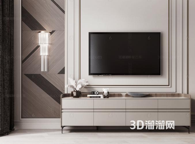 现代 电视柜3d模型