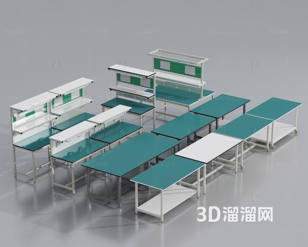 现代工厂工作台3d模型